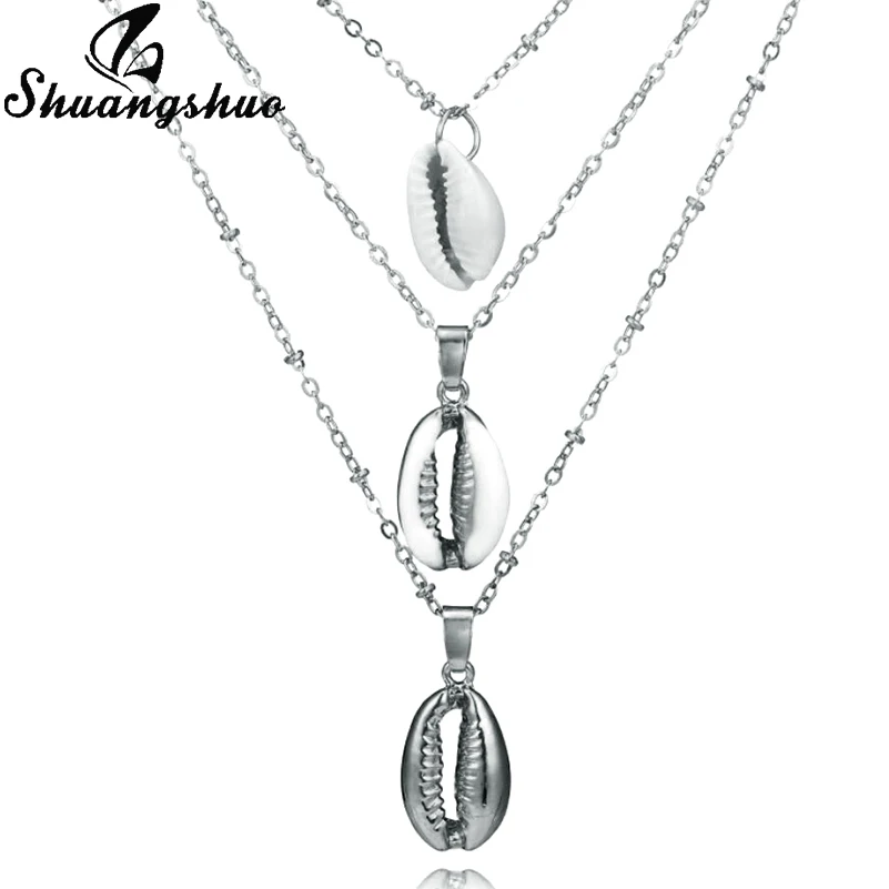 Shuangshuo Fashion Shell Pendant Necklace Sea Shell Choker Necklace For Women Silver Layered Necklaces Cowrie Shells Jewelry
Shuangshuo Fashion Shell Pendant Necklace Sea Shell Choker Necklace For Women Silver Layered Necklaces Cowrie Shells Jewelry