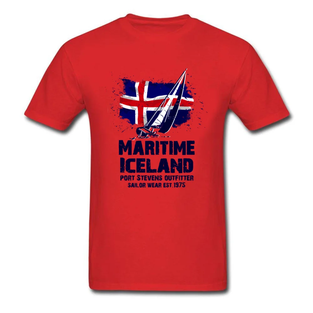 Maritime sailing Iceland flag_red