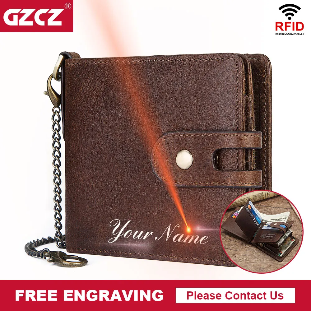 GZCZ Genuine Leather RFID Men wallet PORTFOLIO Male Purse Small Portomonee Card Pockets Mini Hasp Mens Money Bag Free Engraving
GZCZ Genuine Leather RFID Men wallet PORTFOLIO Male Purse Small Portomonee Card Pockets Mini Hasp Mens Money Bag Free Engraving