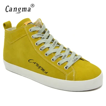 CANGMA Casual Shoes Woman Lace Up Cow Suede Footwear For Women Marque Female Genuine Leather Sneakers Mid Yellow Leisure Shoes
CANGMA Casual Shoes Woman Lace Up Cow Suede Footwear For Women Marque Female Genuine Leather Sneakers Mid Yellow Leisure Shoes
