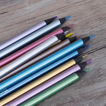12 Metallic Colored Pencil Non-toxic For Drawing Sketching Set Stationery Art Supplies C26
12 Metallic Colored Pencil Non-toxic For Drawing Sketching Set Stationery Art Supplies C26