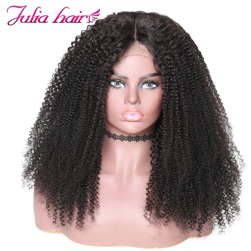 Али Julia волосы афро кудрявые вьющиеся 360 фронтальный парик бразильский Реми