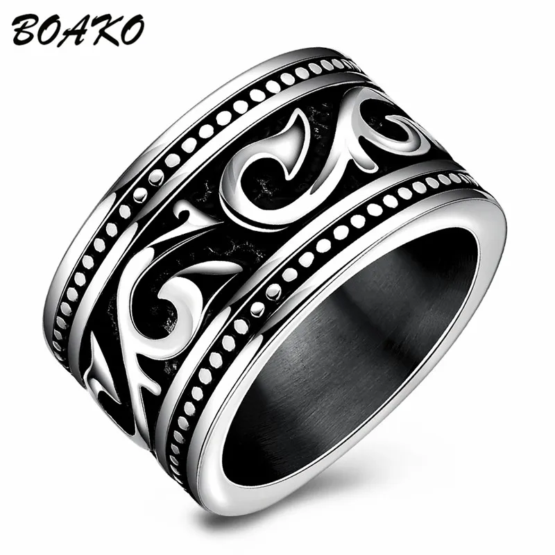 BOAKO Gothic Punk Men Stainless Steel Ring Comfort Fit Midi Rings Charm Male Casual Jewelry Wedding Band Ring anillo hombre
BOAKO Gothic Punk Men Stainless Steel Ring Comfort Fit Midi Rings Charm Male Casual Jewelry Wedding Band Ring anillo hombre