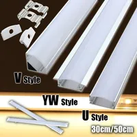 30/50cm U/V/YW Style Shaped LED Bar Lights Aluminum Channel Holder Milk Cover End Up for LED Strip Light Accessories image