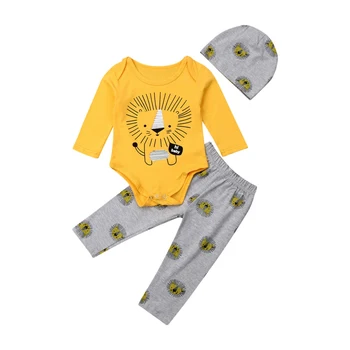 For Toddler Baby Boy Clothes Lion Print Tops + Long Pants with Hat 3pcs Bodysuit Outfit Set
For Toddler Baby Boy Clothes Lion Print Tops + Long Pants with Hat 3pcs Bodysuit Outfit Set