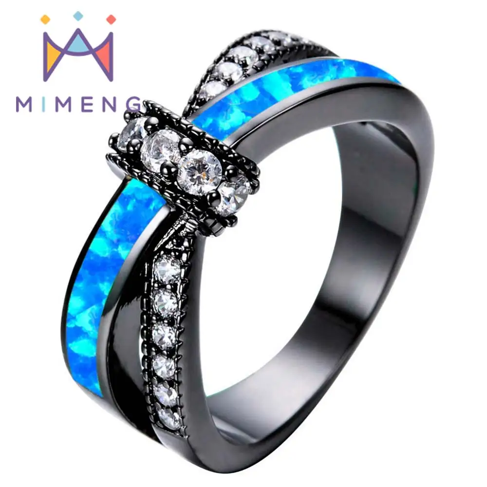 Black Ring for Women Blue /Green/ White/ Orange Fire Opal with Clear CZ Ring in Black Gold Women Wedding Ring Size 5--11
Black Ring for Women Blue /Green/ White/ Orange Fire Opal with Clear CZ Ring in Black Gold Women Wedding Ring Size 5--11