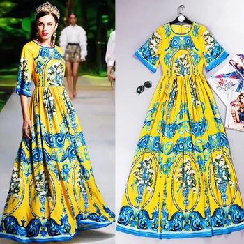 High Quality 2020 Spring Summer Luxury European Design Runway Dress Women Empire High Waist Vintage Retro Print Long Maxi Dress
High Quality 2020 Spring Summer Luxury European Design Runway Dress Women Empire High Waist Vintage Retro Print Long Maxi Dress