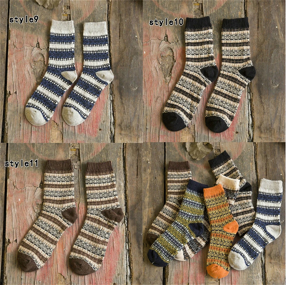 New men's winter thick wool socks Retro Style Warm wool socks.1 pairs 14