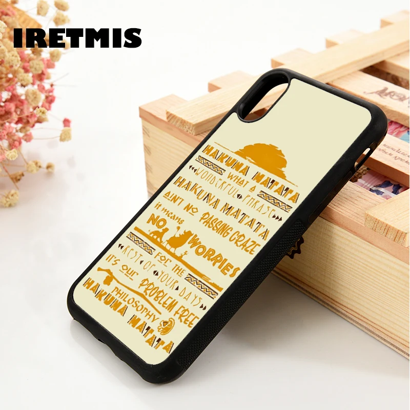 Iretmis 5 5S SE 6 6S Silicone Rubber phone case cover for iPhone 7 8 plus X Xs Max XR The Lion King Hakuna Matata Song Lyrics
Iretmis 5 5S SE 6 6S Silicone Rubber phone case cover for iPhone 7 8 plus X Xs Max XR The Lion King Hakuna Matata Song Lyrics