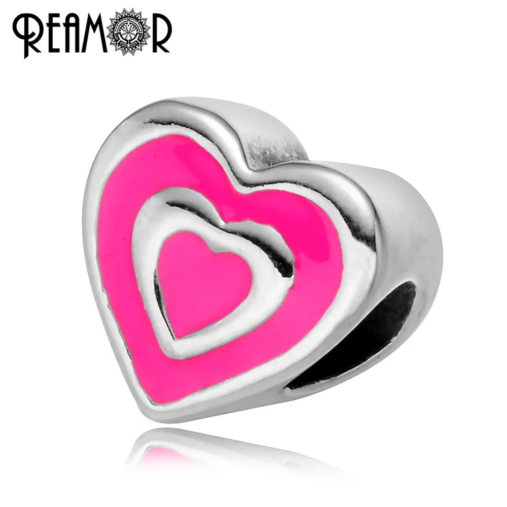 REAMOR 316L Stainless steel Enamel Pink Swirl Love Heart European Charm Beads Fit Pan Style Bracelet Jewelry Making Accessories
REAMOR 316L Stainless steel Enamel Pink Swirl Love Heart European Charm Beads Fit Pan Style Bracelet Jewelry Making Accessories