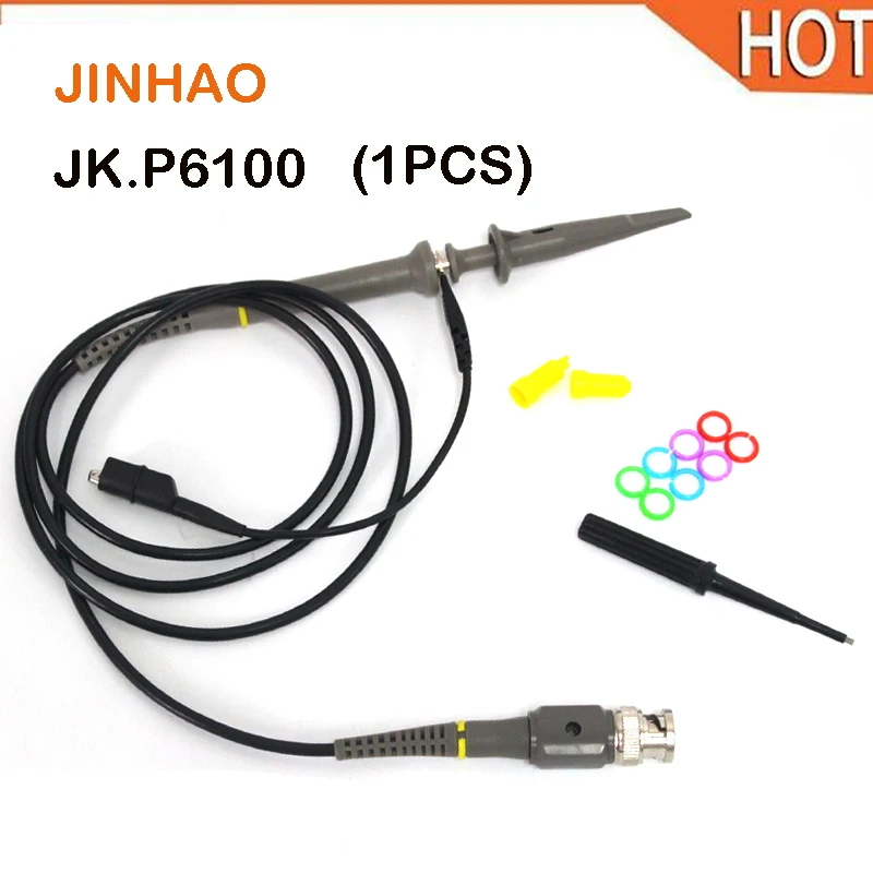 

Hantek 1pcs P6100 BNC Oscilloscope Probe kit 100MHz 1X 10X Mayitr High Precision Scope Analyzer Alligator Clip Probes Test Leads