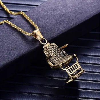 Fashion Gold Silver Color Barber Shop Barber's Chair Seat Necklace Pendant Jewelry Long Chain Hip Hop Men Necklace
Fashion Gold Silver Color Barber Shop Barber's Chair Seat Necklace Pendant Jewelry Long Chain Hip Hop Men Necklace