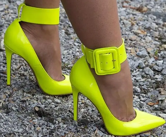 lime green peep toe heels