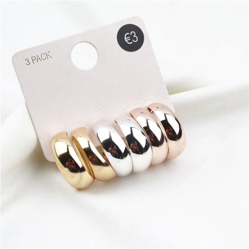 3 pairs/set Alloy Shining Smooth Hoop Earrings for Women Fashion Statement Simple Circle Round Earrings Brincos Jewelry
3 pairs/set Alloy Shining Smooth Hoop Earrings for Women Fashion Statement Simple Circle Round Earrings Brincos Jewelry