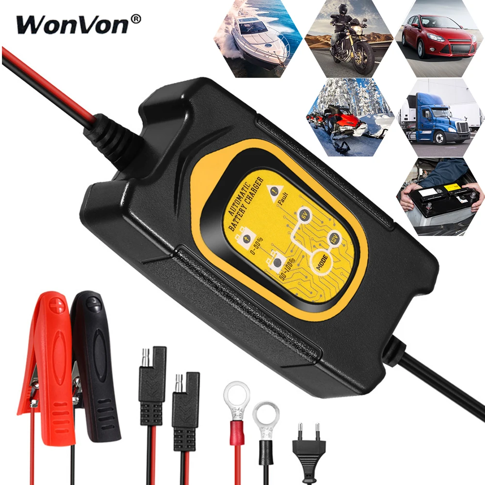 WonVon 12V 6V 1.5A Pulse Repair Charger maintainer Motorcycle & Car Battery Charger,12V 6V AGM GEL WET Lead Acid Battery Charger
WonVon 12V 6V 1.5A Pulse Repair Charger maintainer Motorcycle & Car Battery Charger,12V 6V AGM GEL WET Lead Acid Battery Charger