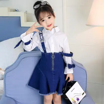 Baby girl outfits Autumn baby girl white shirt +denim dress 2 pieces fashion Child Clothes Kids Clothing 5 s/l
Baby girl outfits Autumn baby girl white shirt +denim dress 2 pieces fashion Child Clothes Kids Clothing 5 s/l