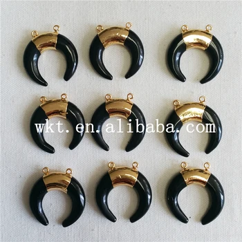 WT-P713 Latest black at gate pendants design unique double loops black crescent stone pendants horn pendant gold trim pendants
WT-P713 Latest black at gate pendants design unique double loops black crescent stone pendants horn pendant gold trim pendants