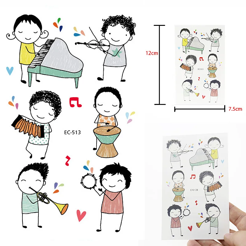 Music Pattern Children Cartoon Temporary Tattoos Sticker Fashion Summer Style Waterproof Removable Tattoo for Girls Kids Boys
Music Pattern Children Cartoon Temporary Tattoos Sticker Fashion Summer Style Waterproof Removable Tattoo for Girls Kids Boys