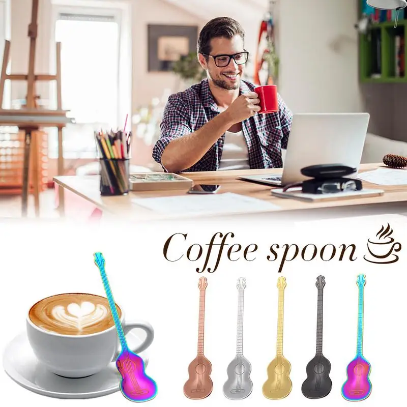 304 Stainless Steel Coffee Stirring Spoon Musical Guitar Pattern Ice Cream Teaspoon Tableware Milk Stirring Spoons Bar Tools
304 Stainless Steel Coffee Stirring Spoon Musical Guitar Pattern Ice Cream Teaspoon Tableware Milk Stirring Spoons Bar Tools