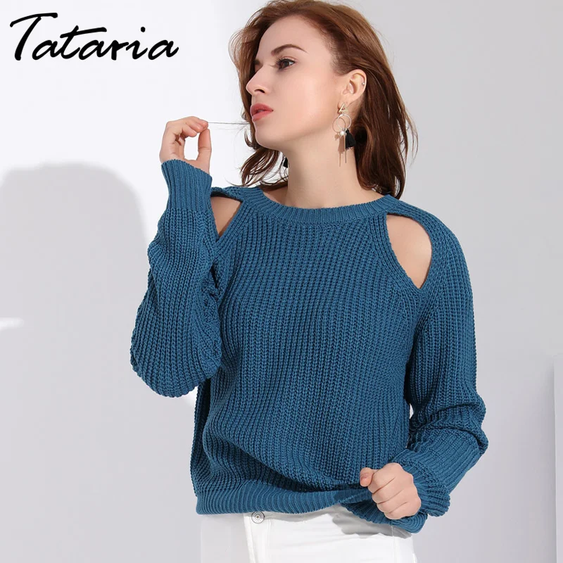 Tataria Sweater Female Knitwear Cold Shoulder Sweater For Women Tops Short Ladies Pullovers Spring Knitted Tops Femme Casual
Tataria Sweater Female Knitwear Cold Shoulder Sweater For Women Tops Short Ladies Pullovers Spring Knitted Tops Femme Casual