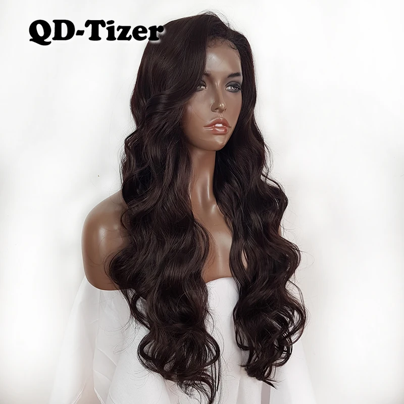 QD-Tizer Long Hair Synthetic Lace Front Wig Hair Color #4 Body Wave Side Part African American Lace Wigs Baby Hair for Women
QD-Tizer Long Hair Synthetic Lace Front Wig Hair Color #4 Body Wave Side Part African American Lace Wigs Baby Hair for Women
