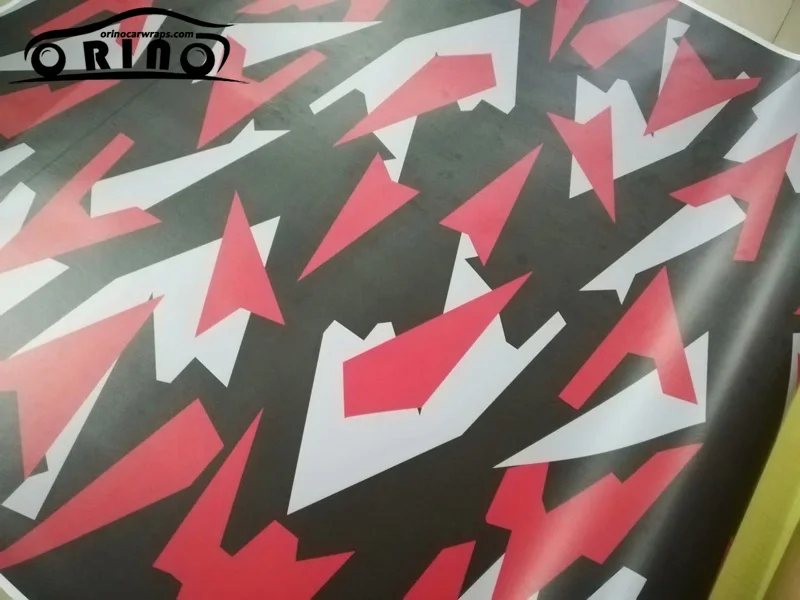 Black Grey Red Camouflage Vinyl Film-4