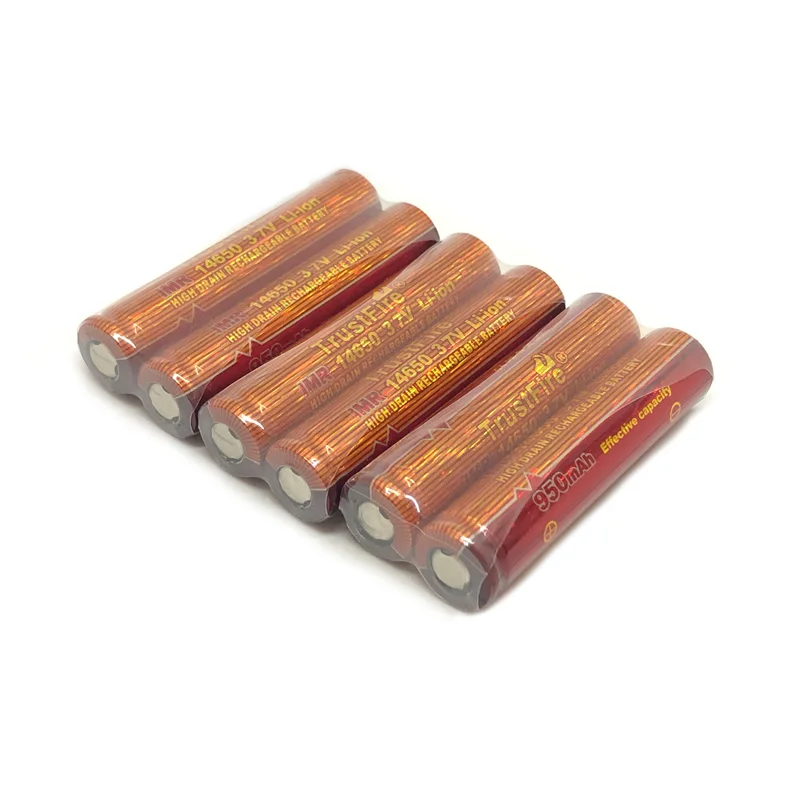 8pcs/lot TrustFire IMR 14650 950mAh 3.7V High Drain Rechargeable Lithium Battery Cell For E-Cigs Torches Output 10A Batteries
8pcs/lot TrustFire IMR 14650 950mAh 3.7V High Drain Rechargeable Lithium Battery Cell For E-Cigs Torches Output 10A Batteries