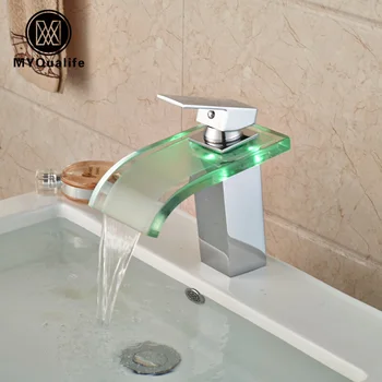 Deck Mount Wide Glass Waterfall Basin Faucet Single Handle Square LED Light Bathroom Sink Mixer Water Taps
Deck Mount Wide Glass Waterfall Basin Faucet Single Handle Square LED Light Bathroom Sink Mixer Water Taps