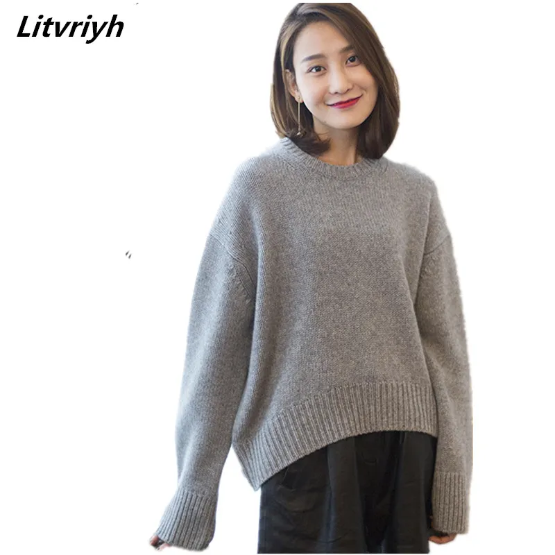 cashmere sweater female head round neck short loose thickening Solid color knitted sweaters women autumn winter pullover jumper
cashmere sweater female head round neck short loose thickening Solid color knitted sweaters women autumn winter pullover jumper