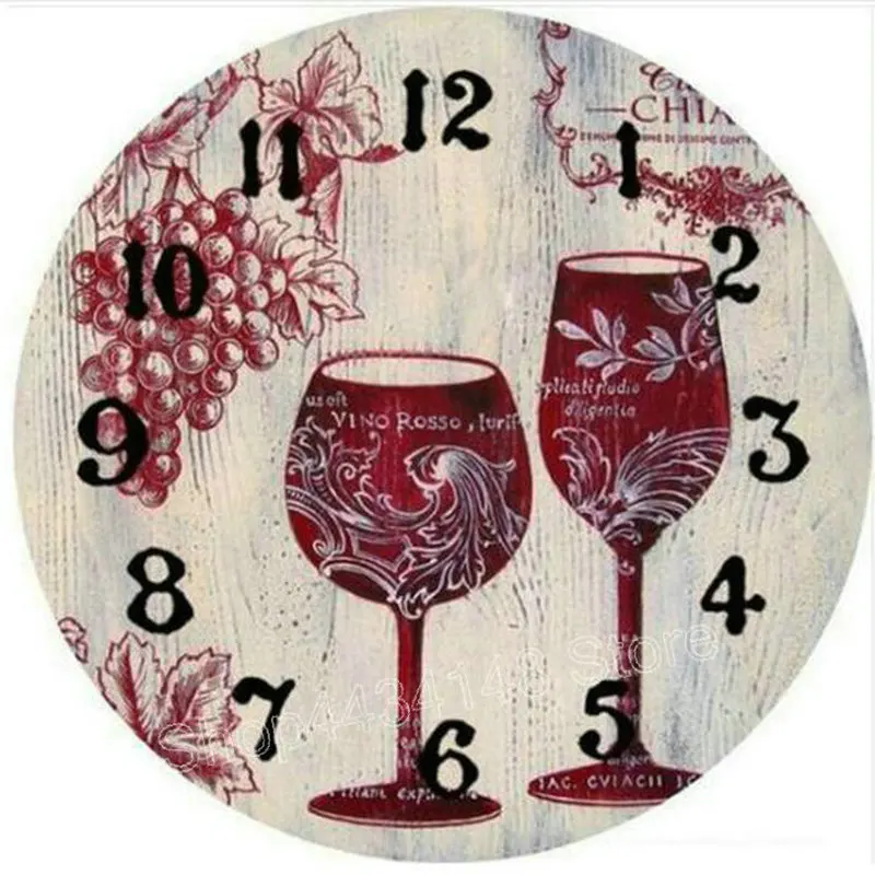 5D diamond embroidery Red wine diamond painting cross-stitch wall clock mosaic pattern full square round diamond Home Decoration
5D diamond embroidery Red wine diamond painting cross-stitch wall clock mosaic pattern full square round diamond Home Decoration