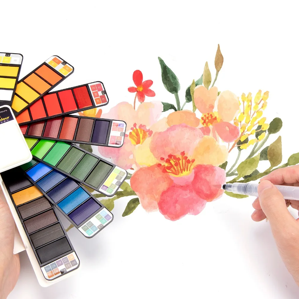 Superior 18/25/33/42Colors Pigment Paints Set Premium Solid Watercolor With Waterbrush For Drawing Painting Art Supplies
Superior 18/25/33/42Colors Pigment Paints Set Premium Solid Watercolor With Waterbrush For Drawing Painting Art Supplies