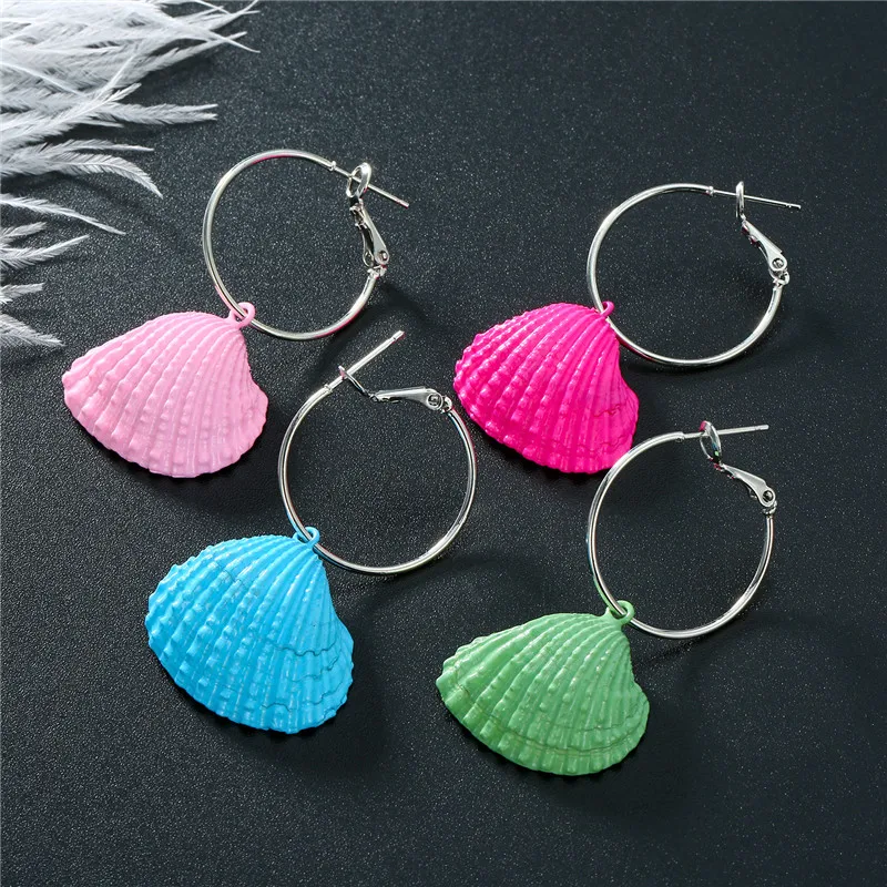 1Pair Korea Cute Candy Color Natural Shell Hoop Earrings Women Unique Big Seashell Silver Color Circle Earrings Jewelry E352
1Pair Korea Cute Candy Color Natural Shell Hoop Earrings Women Unique Big Seashell Silver Color Circle Earrings Jewelry E352