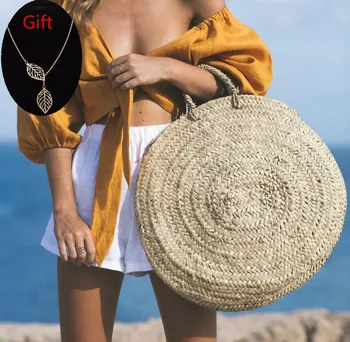 Dropshipping 2018 Women Tote large handbag woven Top-Handle Bags big straw bag round straw HandBag Travel beach bag for Women
Dropshipping 2018 Women Tote large handbag woven Top-Handle Bags big straw bag round straw HandBag Travel beach bag for Women