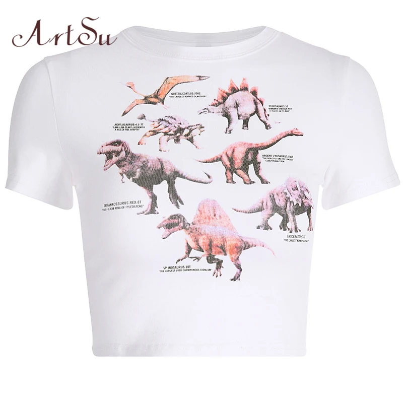 ArtSu Animal Print Women White T shirt Crop Tee Bodycon Casual Short Sleeve T-shirt 2019 Summer Streetwear Crop Top ASTS20831
ArtSu Animal Print Women White T shirt Crop Tee Bodycon Casual Short Sleeve T-shirt 2019 Summer Streetwear Crop Top ASTS20831