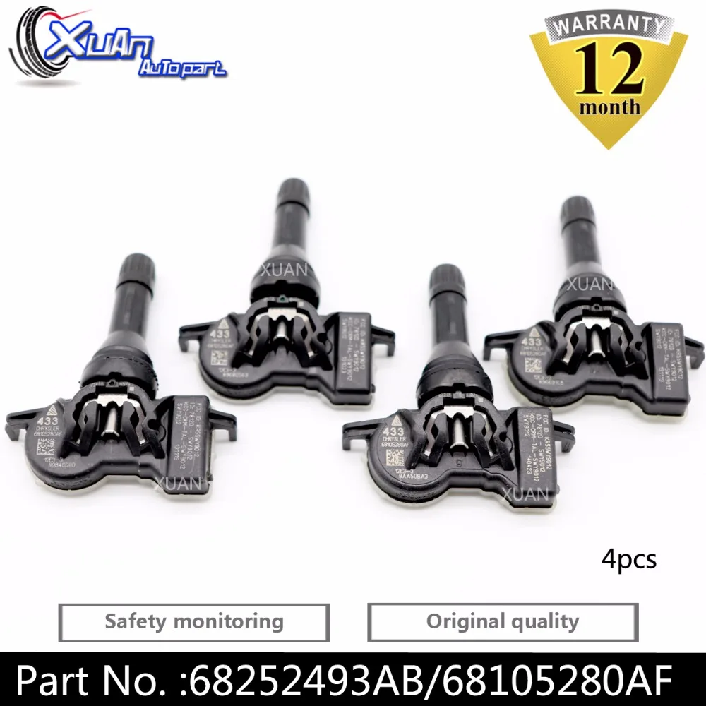 XUAN 4pcs TPMS Tire Pressure Monitor Sensor For Jeep Grand Cherokee Renegade Dodge Durango Dart Chrysler Pacifica 200 68252493AB
XUAN 4pcs TPMS Tire Pressure Monitor Sensor For Jeep Grand Cherokee Renegade Dodge Durango Dart Chrysler Pacifica 200 68252493AB