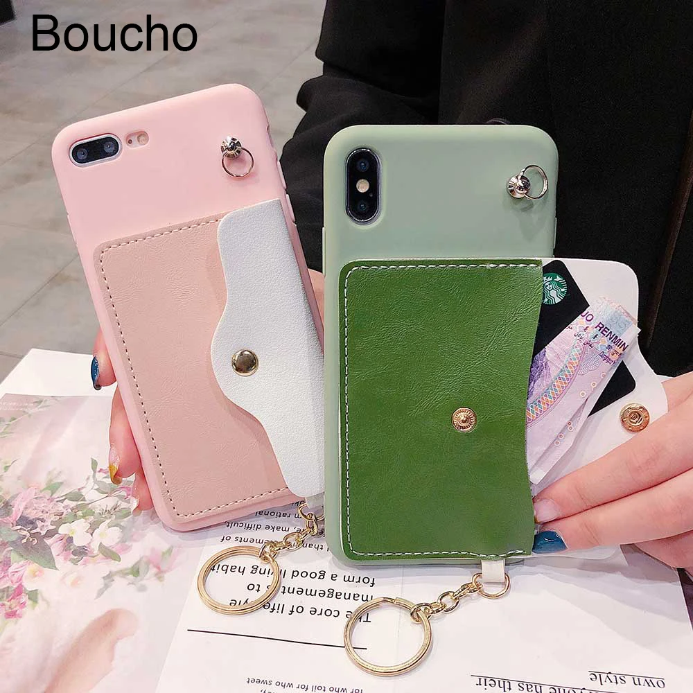 Boucho Coin wallet phone case for iPhone X XS Max XR Soft Silicone Cover for iPhone 6 6s 7 8 Plus Fashion lady strap phone case
Boucho Coin wallet phone case for iPhone X XS Max XR Soft Silicone Cover for iPhone 6 6s 7 8 Plus Fashion lady strap phone case