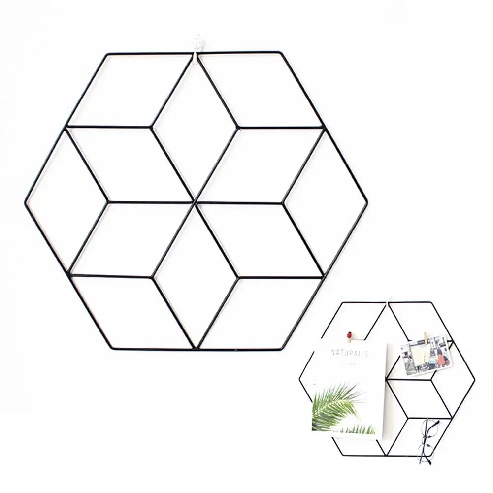 1 Pcs Nordic Ins Style Hexagonal Wrought Iron Grid New Photo Wall Hanging Shelf Decoration Ornaments Simple DIY Innovative Rack
1 Pcs Nordic Ins Style Hexagonal Wrought Iron Grid New Photo Wall Hanging Shelf Decoration Ornaments Simple DIY Innovative Rack