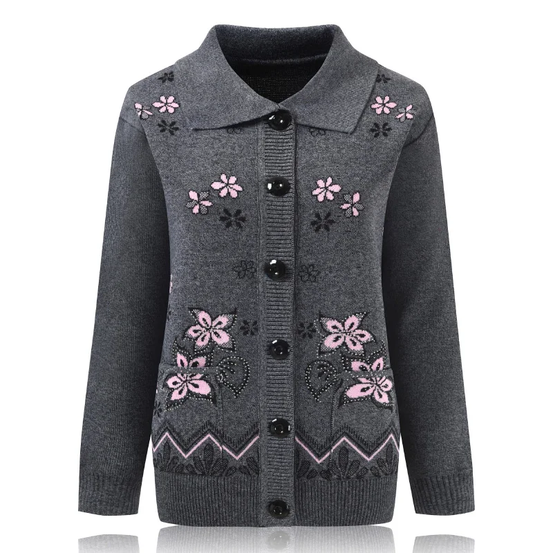 Women Knit Sweater Cardigan Jacket New Middle-aged Clothes Autumn Coat Lapel Single-breasted Long sleeve Sweater Female Tops 889
Women Knit Sweater Cardigan Jacket New Middle-aged Clothes Autumn Coat Lapel Single-breasted Long sleeve Sweater Female Tops 889