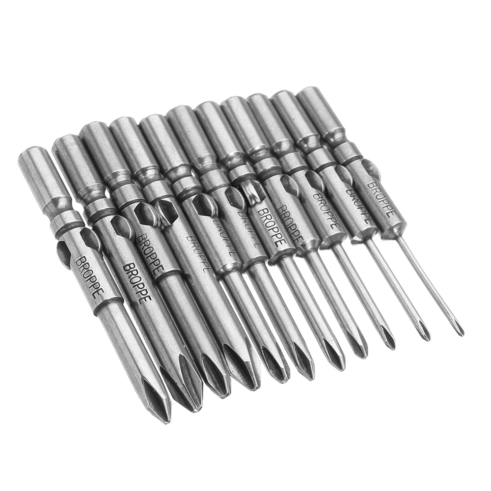 BROPPE 11Pcs 1.6-6.0mm PH1 PH2 Cross Magnetic S2 Steel Screwdriver Bits Set 6mm Round Shank Electric Screwdriver Bits Hand Tools
BROPPE 11Pcs 1.6-6.0mm PH1 PH2 Cross Magnetic S2 Steel Screwdriver Bits Set 6mm Round Shank Electric Screwdriver Bits Hand Tools