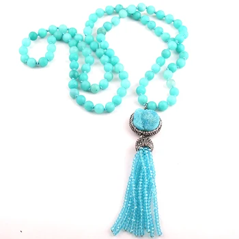 Free Shipping Bohemian Tribal Jewelry long Knotted Natural Semi Precious Stones & Druzy and Crystal Tassel Necklaces
Free Shipping Bohemian Tribal Jewelry long Knotted Natural Semi Precious Stones & Druzy and Crystal Tassel Necklaces