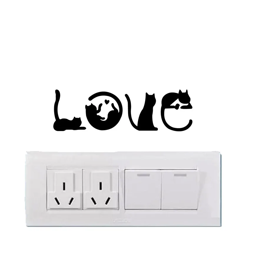 Creative Cute Cat LOVE Word Vinyl Wall Stickers Funny Cartoon Animal Wall Decals for Kids Room Bedroom Living Room Home Decor
Creative Cute Cat LOVE Word Vinyl Wall Stickers Funny Cartoon Animal Wall Decals for Kids Room Bedroom Living Room Home Decor