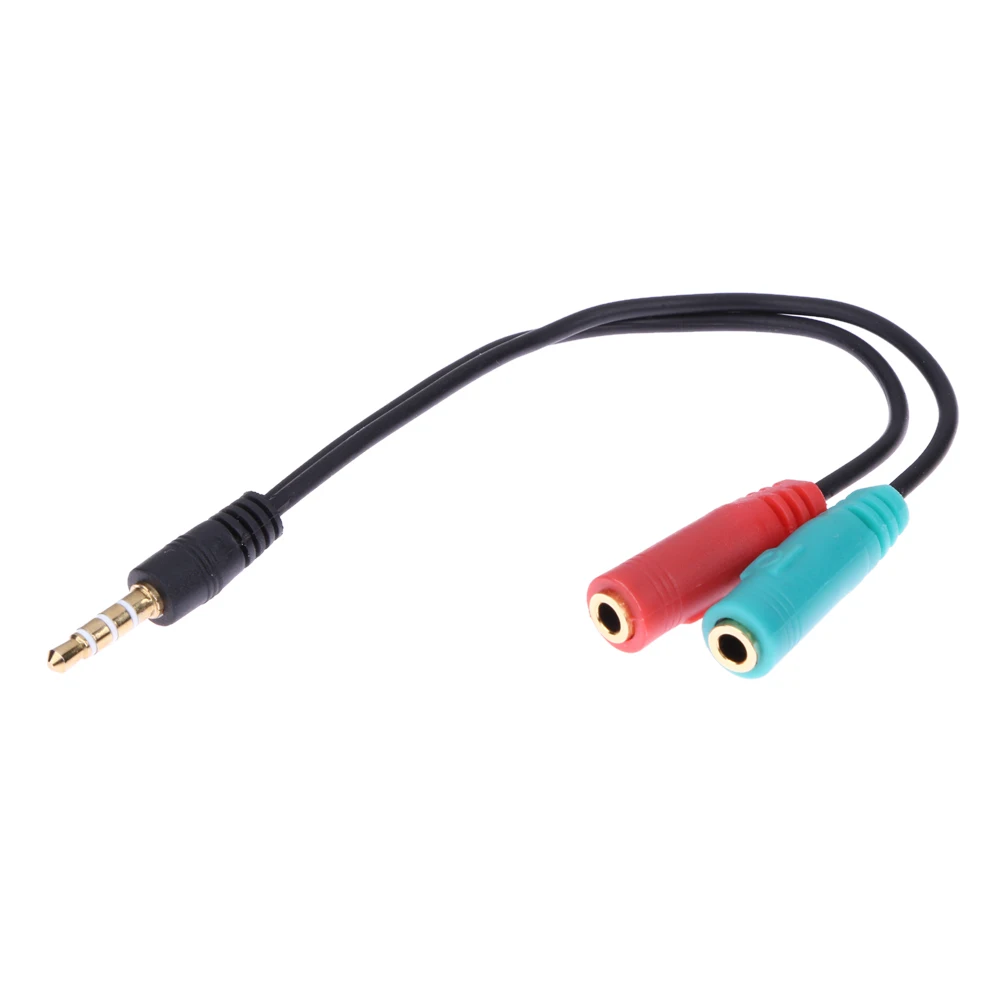 2 in 1 Splitter 4 Pole 3.5mm Audio earphone headset to 2 female jack Headphone Mic Cable Adapter
2 in 1 Splitter 4 Pole 3.5mm Audio earphone headset to 2 female jack Headphone Mic Cable Adapter