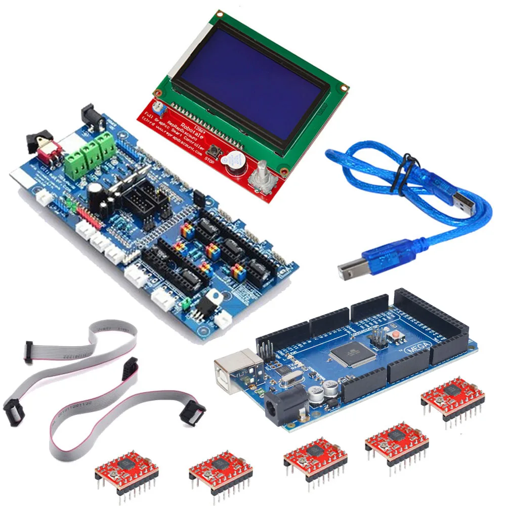 Free shipping! Mega 2560 R3 +Ultimaker 1.57Controller + 5pcsA4988 Stepper Driver + 12864 L C D for ARDUINO 3 D printer kit
Free shipping! Mega 2560 R3 +Ultimaker 1.57Controller + 5pcsA4988 Stepper Driver + 12864 L C D for ARDUINO 3 D printer kit