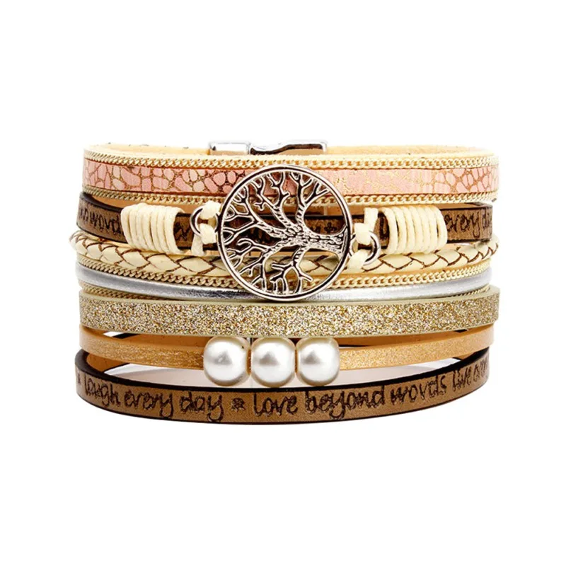 Trendy Tree of Life Vintage Hand-Woven Laminated Magnet Buckle Bracelet Accessories Luxurious Delicate Friendship Bracelet Gift
Trendy Tree of Life Vintage Hand-Woven Laminated Magnet Buckle Bracelet Accessories Luxurious Delicate Friendship Bracelet Gift