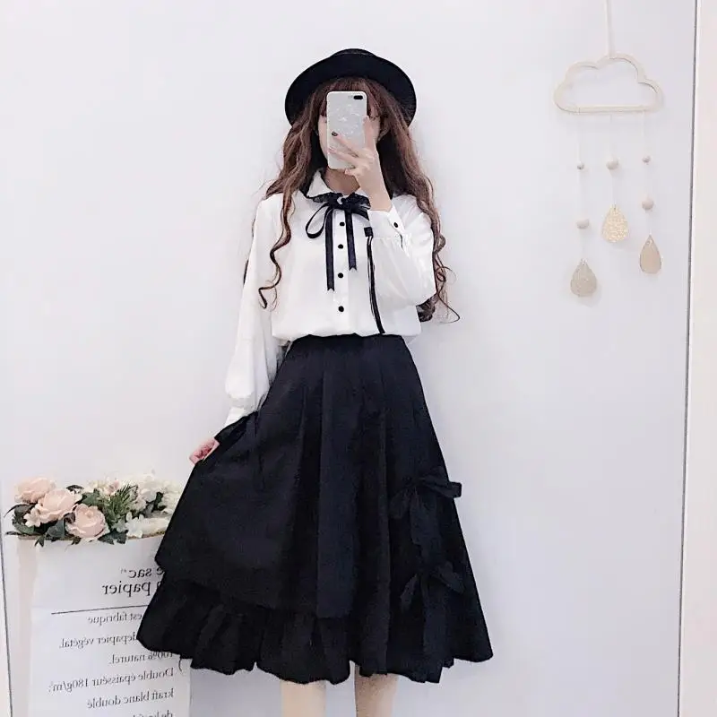 Black lolita skirt bowknot elastic waist kawaii girl victorian skirt gothic lolita tea party sweet lolita sk loli cosplay
Black lolita skirt bowknot elastic waist kawaii girl victorian skirt gothic lolita tea party sweet lolita sk loli cosplay