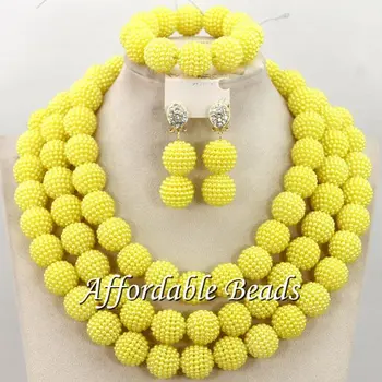 Yellow Nigerian Beads Set Pretty Costume Jewelry Set New Handmade Wholesale Free Shipping BN408
Yellow Nigerian Beads Set Pretty Costume Jewelry Set New Handmade Wholesale Free Shipping BN408