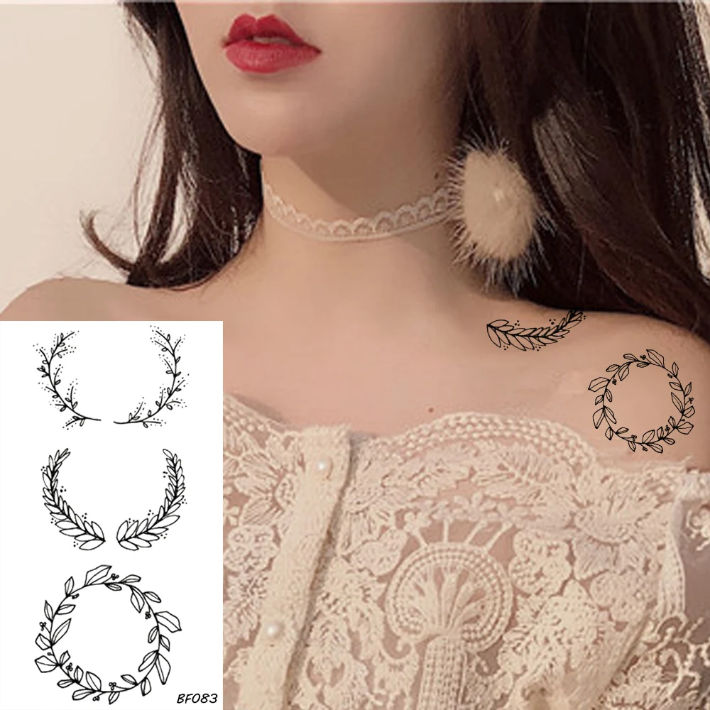 VANKIRS Black Wreath Leaf Fake Waterproof Tattoos Stickers Body Chest Arm Painting Tatto Temporary Women Girls Custom Art Tattoo
VANKIRS Black Wreath Leaf Fake Waterproof Tattoos Stickers Body Chest Arm Painting Tatto Temporary Women Girls Custom Art Tattoo