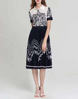 2019 New Letter Print Women Dress Elegant Turn-Down Collar Short Sleeve Pleated Dresses F6202
2019 New Letter Print Women Dress Elegant Turn-Down Collar Short Sleeve Pleated Dresses F6202