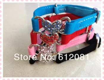 Free shipping Bling Heart velvet Cat puppy Collar with Safety Elastic Belt & Bell four colors bling cat collar 100pcs/lot
Free shipping Bling Heart velvet Cat puppy Collar with Safety Elastic Belt & Bell four colors bling cat collar 100pcs/lot