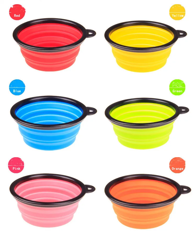 Dog Travel Silicone dog food bowl, PORTABLE & CONVENIENT Expands for use and collapses for travel | DogsMall-International